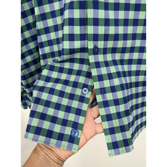 Twillory Performance 16 34/35 Check Plaid Casual Stretch Office Tailored Preppy - Picture 4 of 12